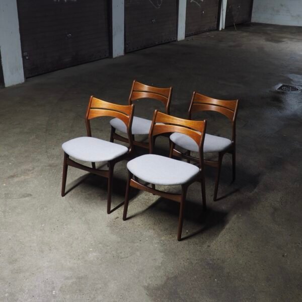 Erik Buch model 310 teak dining chairs 1960's danish design