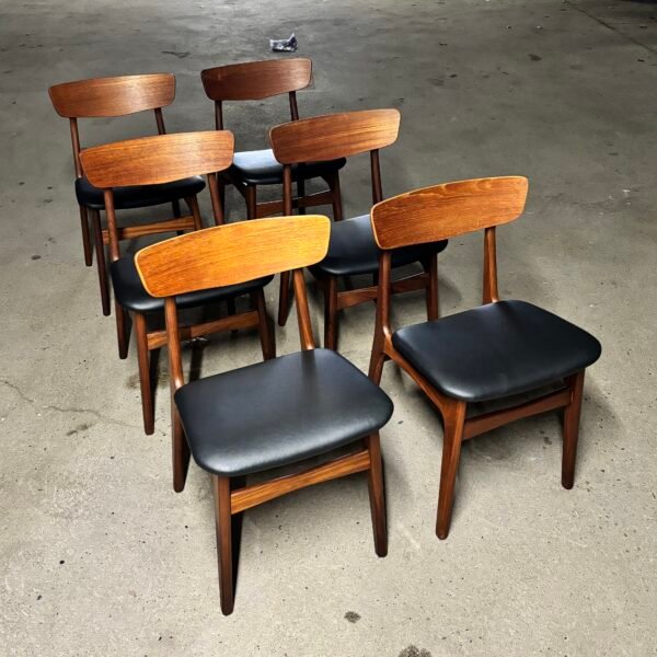 6x Schiønning & Elgaard teak diningchairs