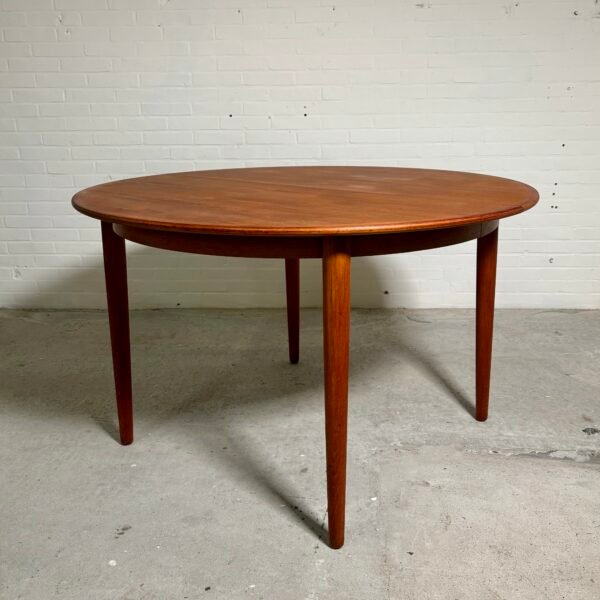 Teak round expandable dinging table Skovmand & Andersen - Image 3