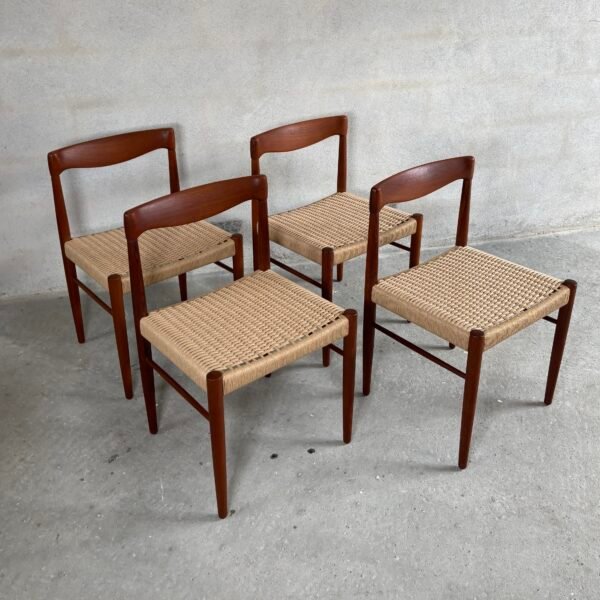 4x Teak Dining Chairs H. W. Klein for Bramin