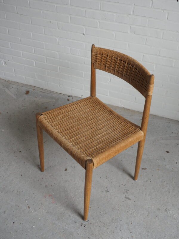 6x oak and papercord weaving dining chairs - Image 3