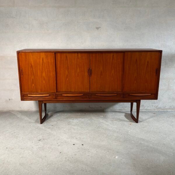 Sofus Jørgensen – Teak Highboard, Denmark 1960s