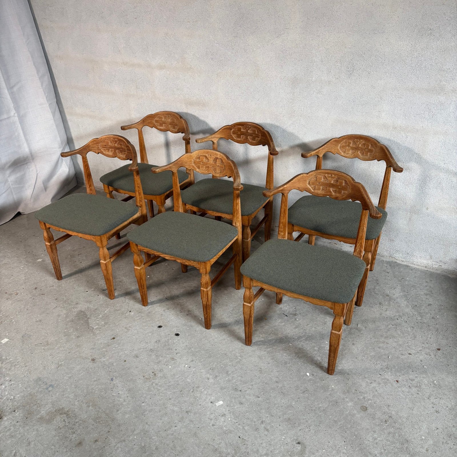 Set of 6 Henning Kjærnulf Dining Chairs — Oak, 1960s - Image 3