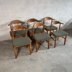 Set of 6 Henning Kjærnulf Dining Chairs — Oak, 1960s
