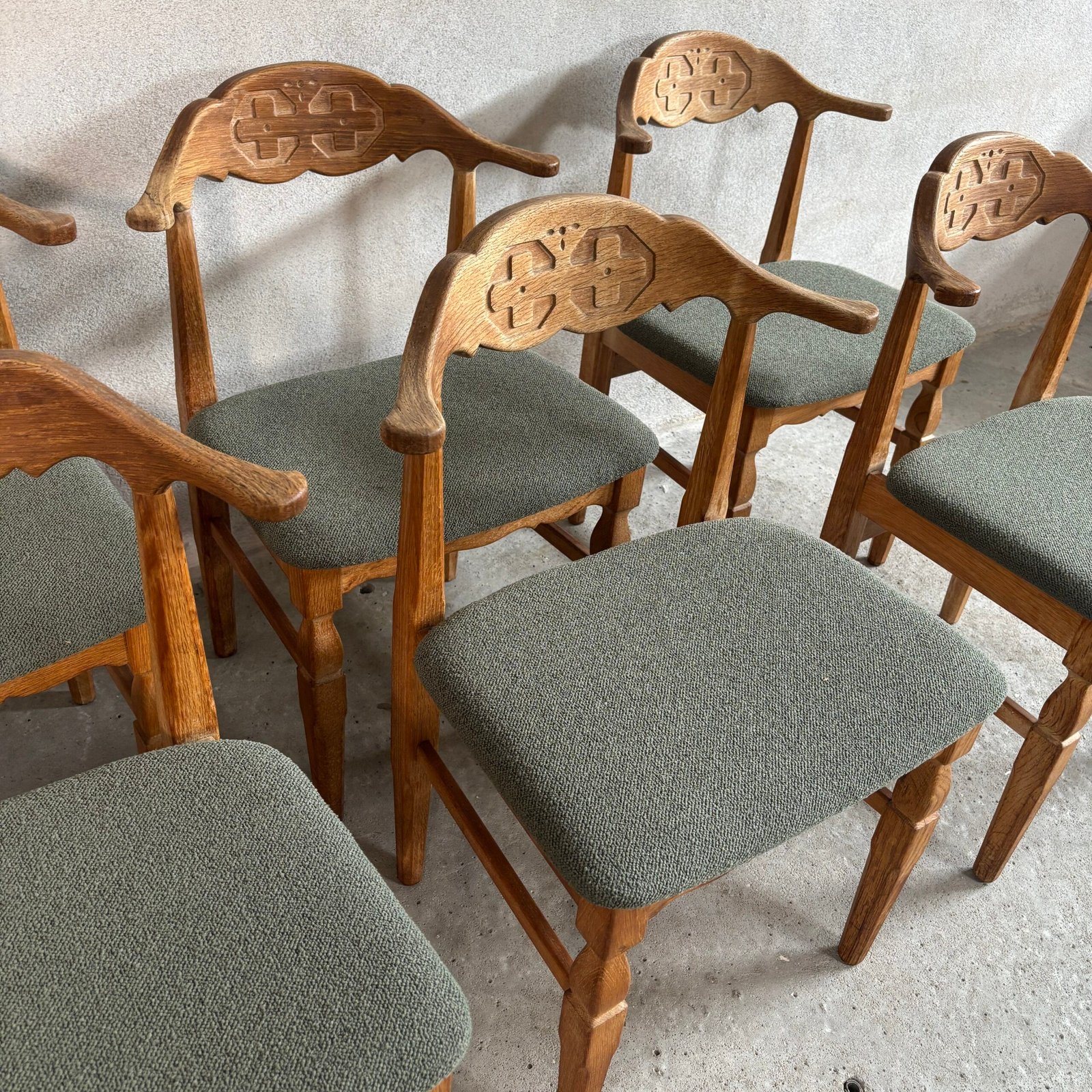 Set of 6 Henning Kjærnulf Dining Chairs — Oak, 1960s - Image 5