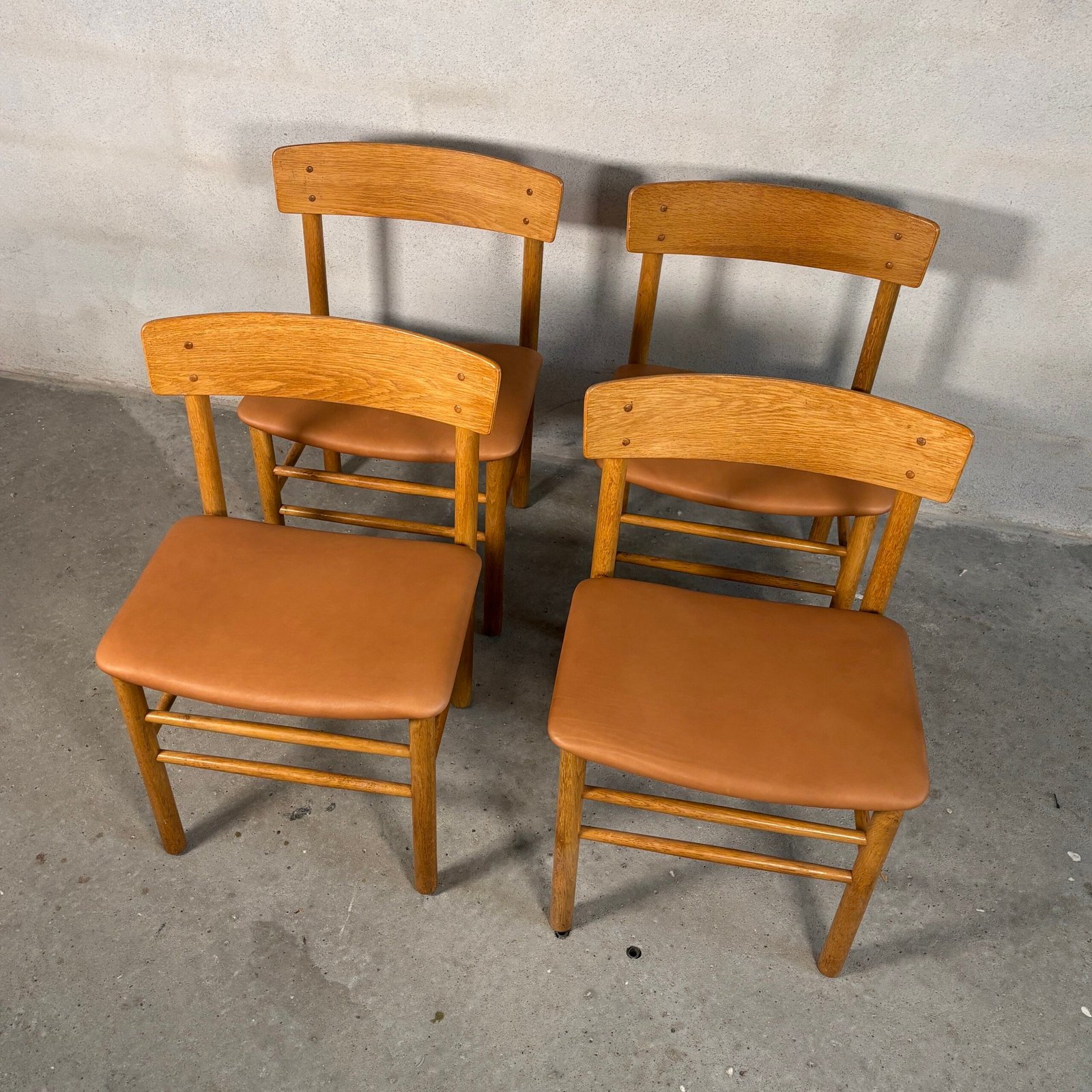 4x Farstrup – Model 250 Dining Chairs, Cognac Leather - Image 2