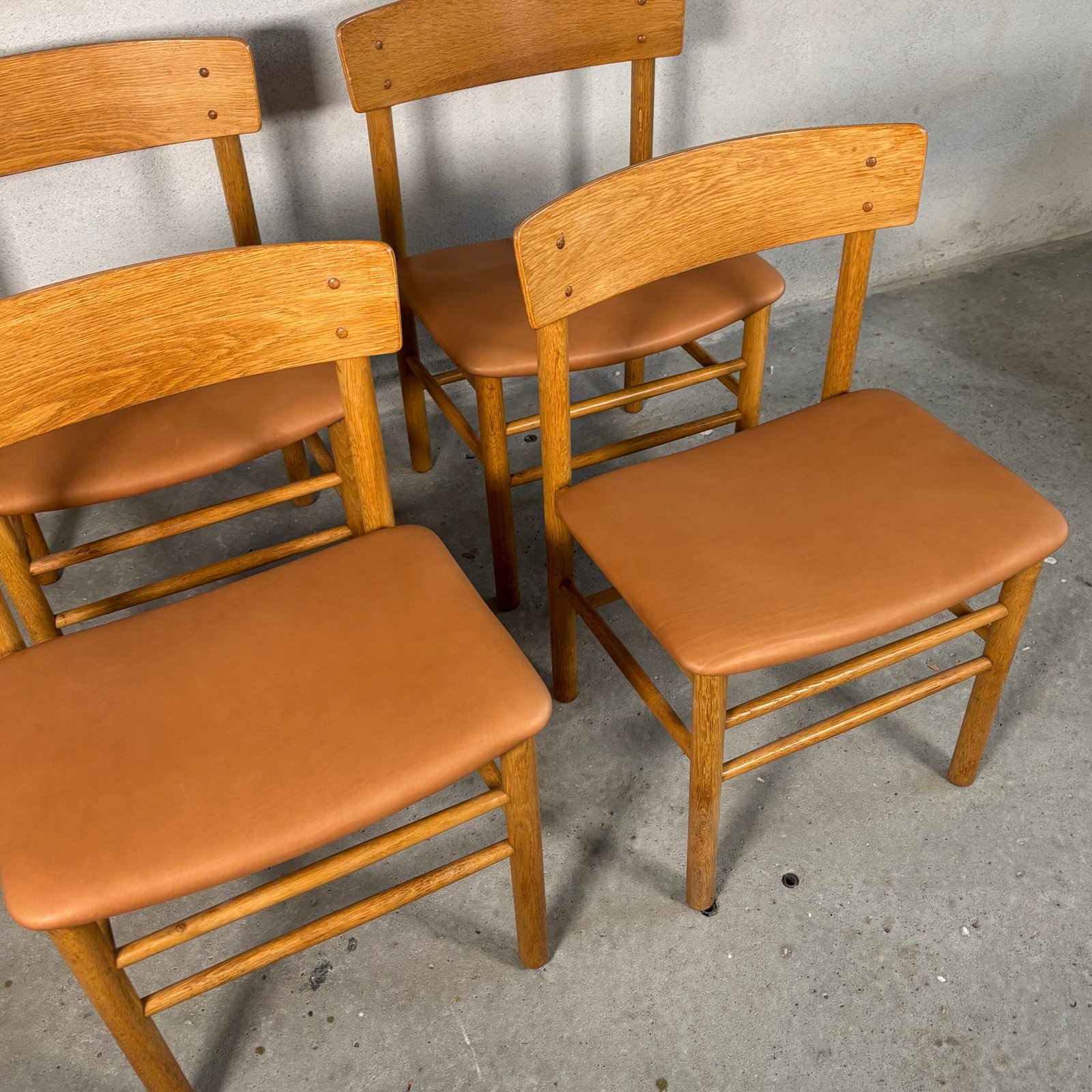 4x Farstrup – Model 250 Dining Chairs, Cognac Leather - Image 4