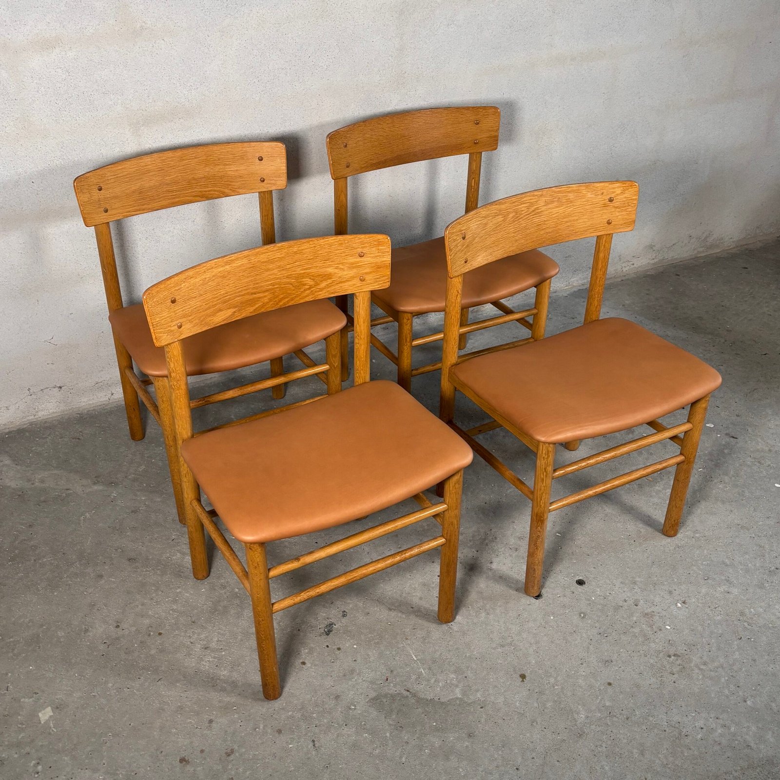 4x Farstrup – Model 250 Dining Chairs, Cognac Leather - Image 5