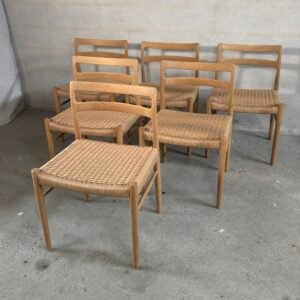 Søren Willadsen Oak Dining Chairs – Fully Restored with New Papercord Seats