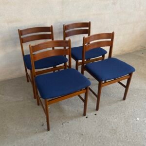 4 Teak Dining Chairs by Boltinge Stolefabrik
