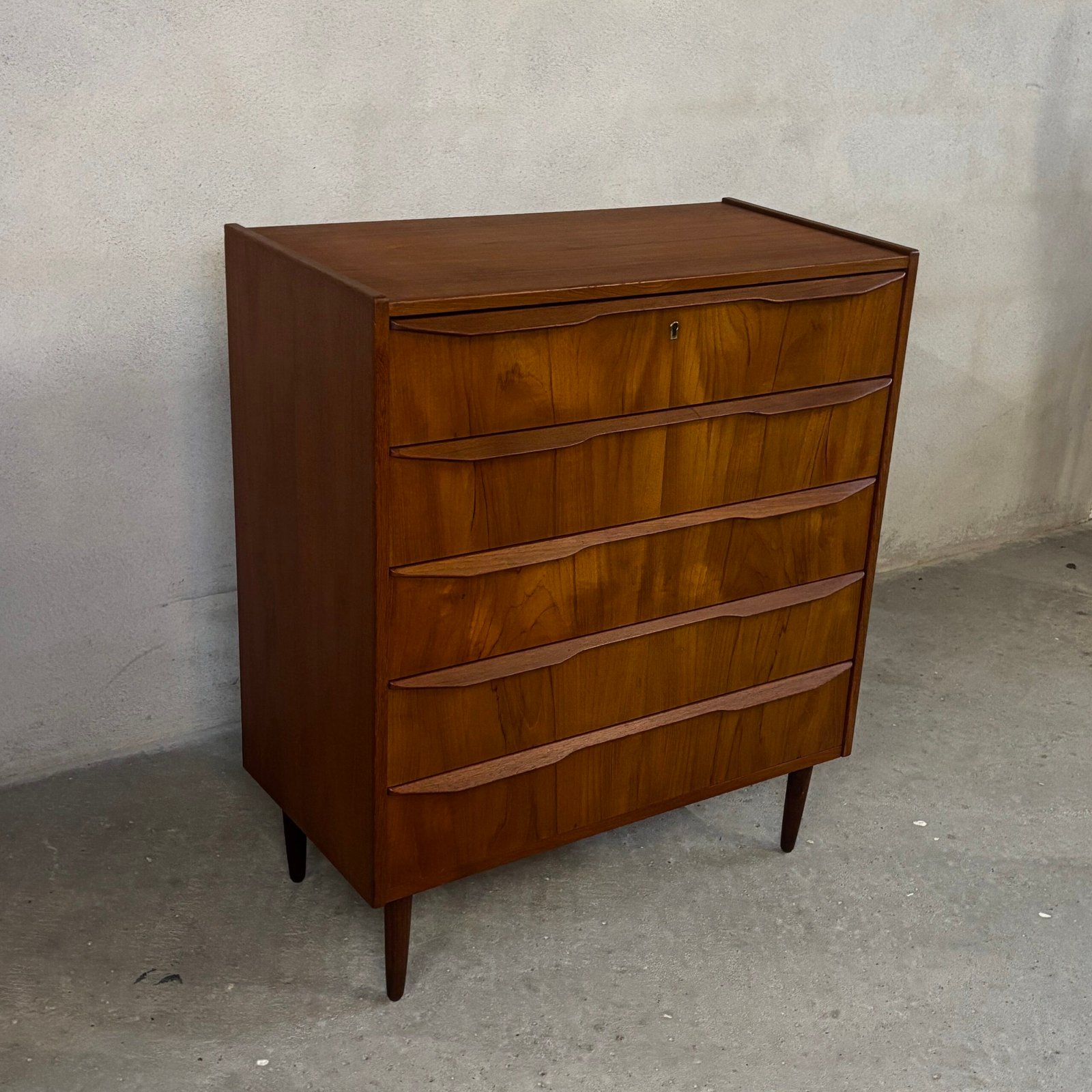 Danish Teak Dresser with 5 Drawers