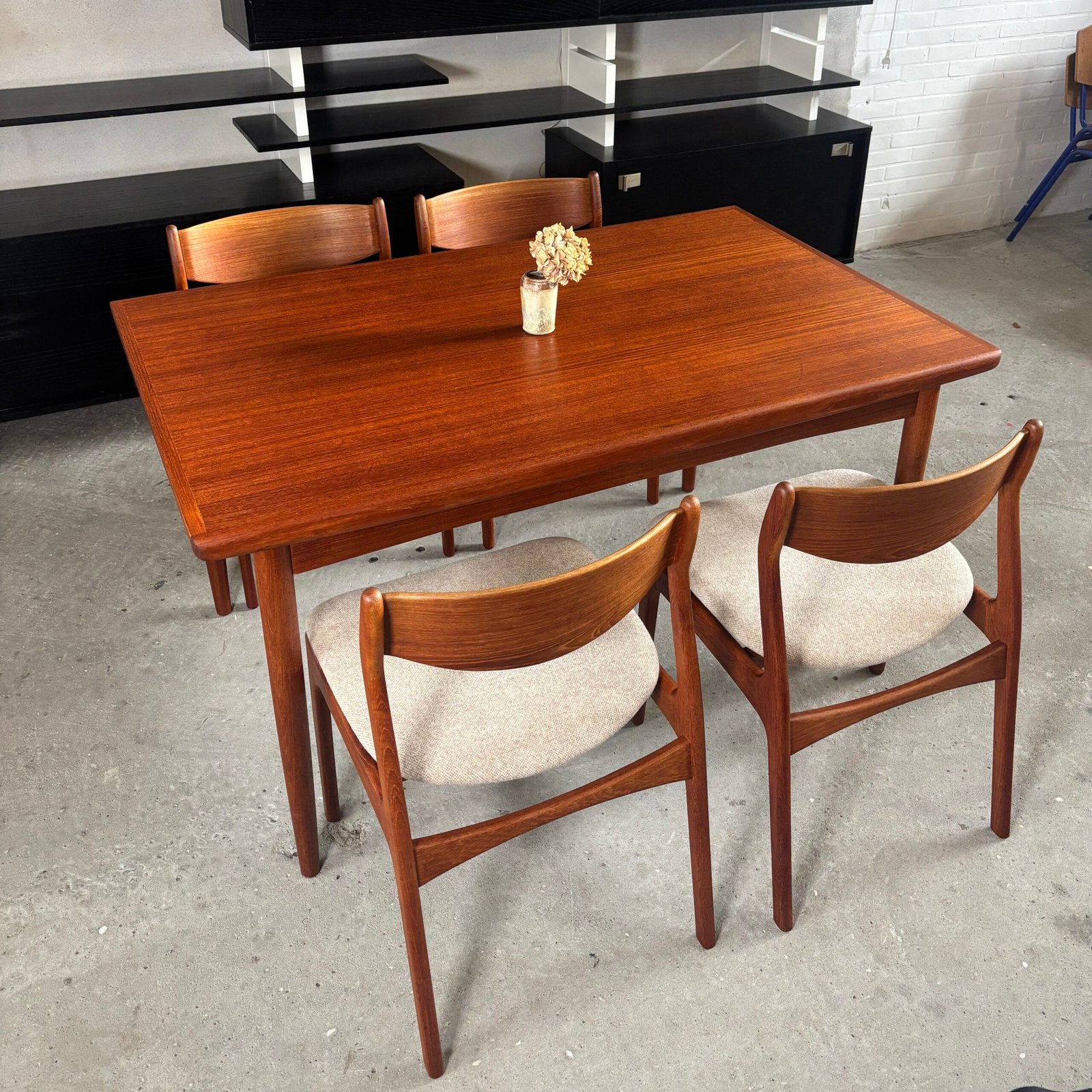 Extending Teak Dining Table with Solid Drop-Over Edges — Denmark, 1960s - Image 8