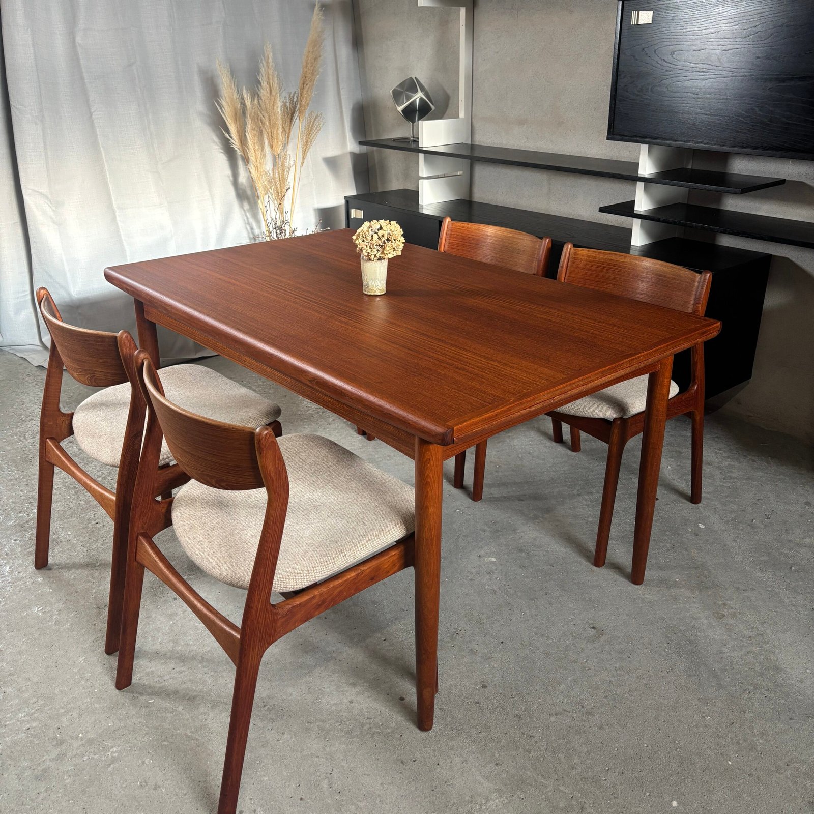 Extending Teak Dining Table with Solid Drop-Over Edges — Denmark, 1960s - Image 2