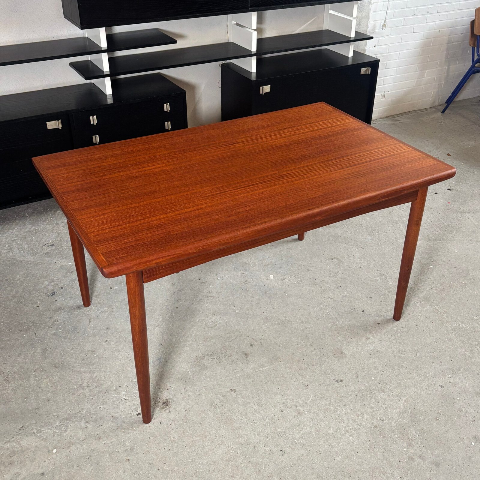 Extending Teak Dining Table with Solid Drop-Over Edges — Denmark, 1960s - Image 5