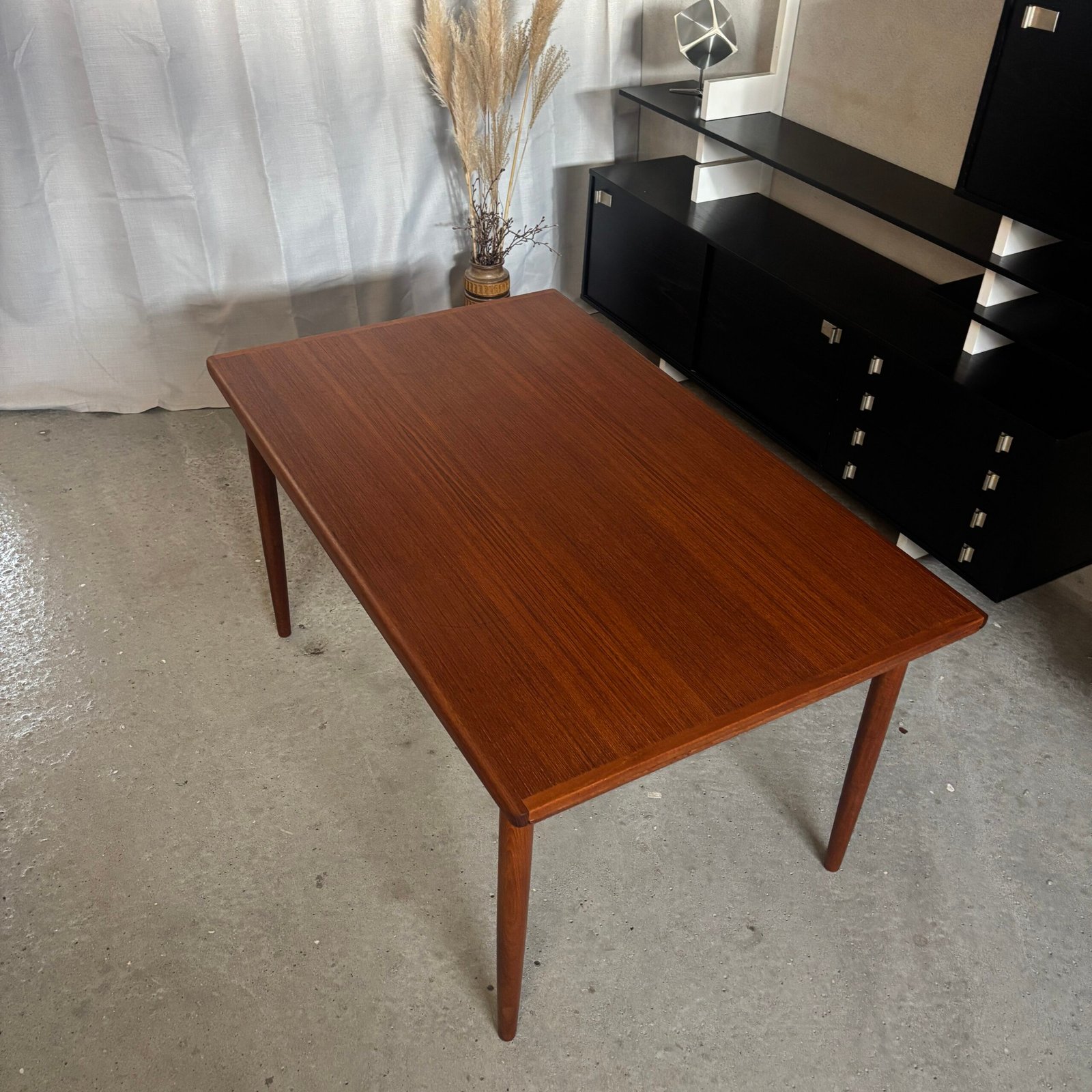 Extending Teak Dining Table with Solid Drop-Over Edges — Denmark, 1960s - Image 3
