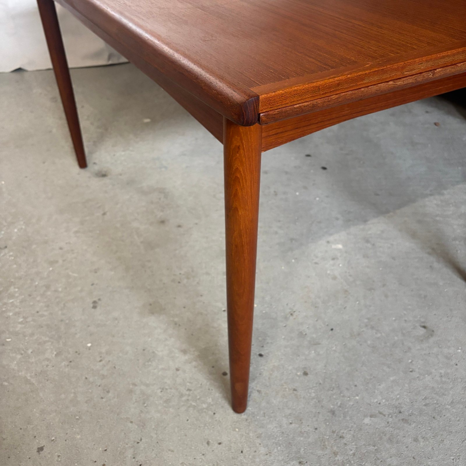 Extending Teak Dining Table with Solid Drop-Over Edges — Denmark, 1960s - Image 6